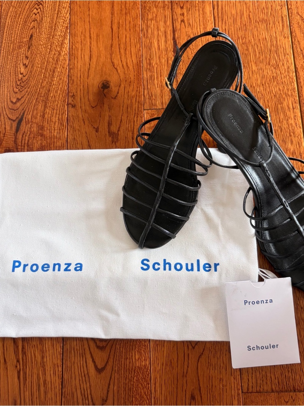 Proenza Schouler Black Cage Leather Sandals - Picture 10 of 12